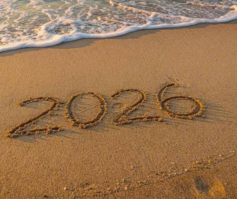 2026 written on the sand